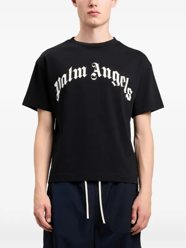 Palm Angels Curved Logo T-shirt | Black | FARFETCH