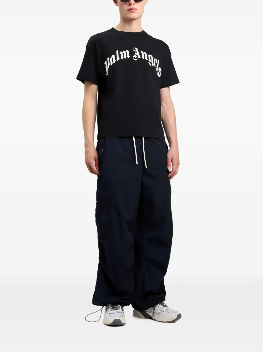 Palm Angels T-shirt met logo Zwart