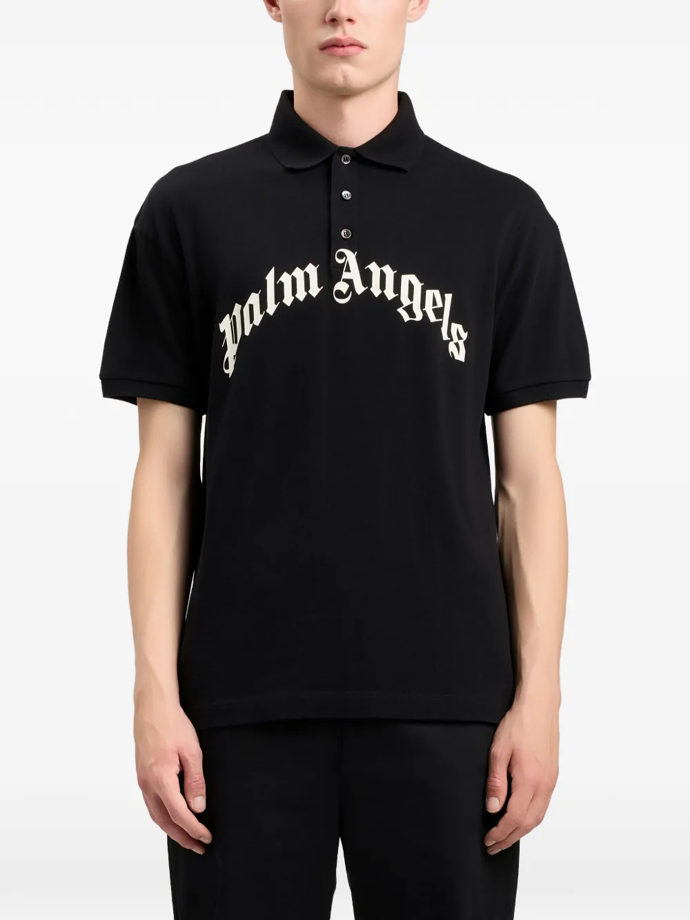 Palm Angels Poloshirt met logo Zwart
