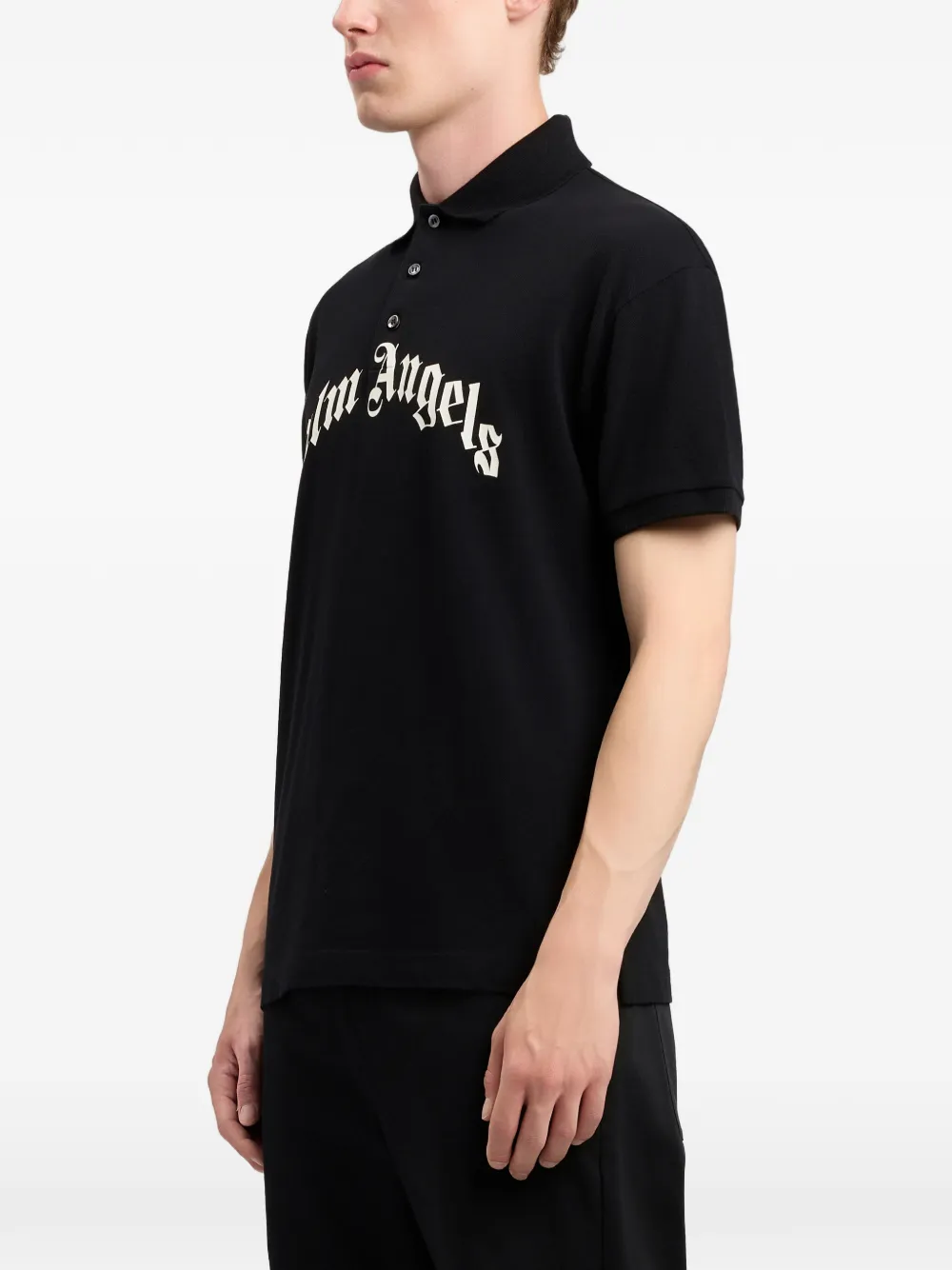 Palm Angels Poloshirt met logo Zwart
