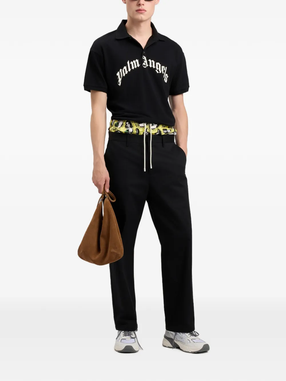 Palm Angels Poloshirt met logo Zwart