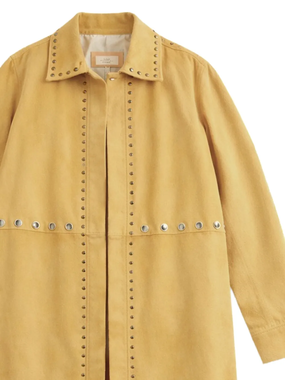  Zut Antar Studded Suede Coat - Yellow 