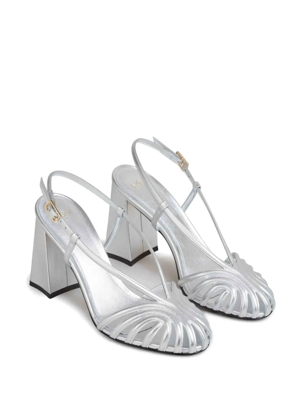Alevì Pumps met bandjes en hak Zilver