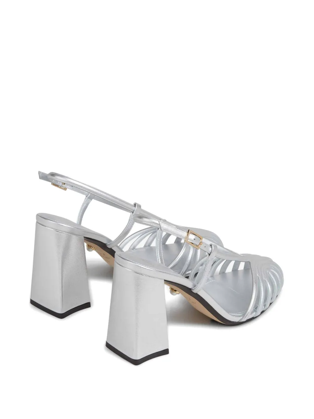 Alevì Pumps met bandjes en hak Zilver