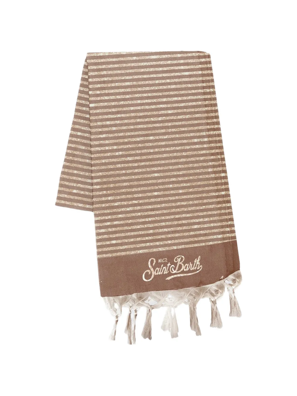 MC2 Saint Barth ストライプ フリンジ ビーチタオル | ニュートラル | Image 1