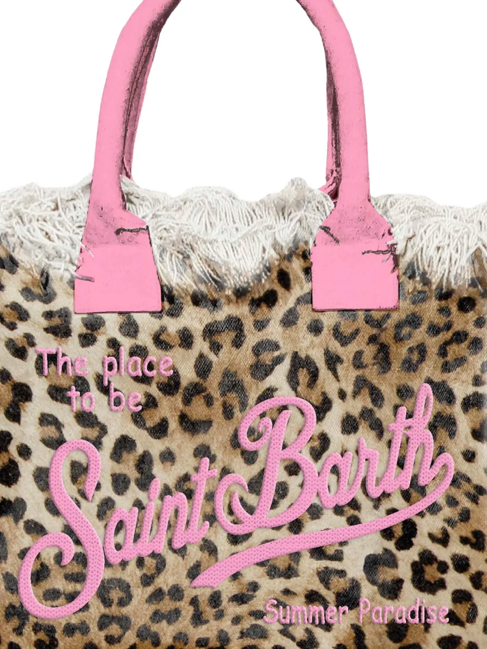  Mc2 Saint Barth Vanity Leopard Print Fringed Tote Bag - Neutrals 