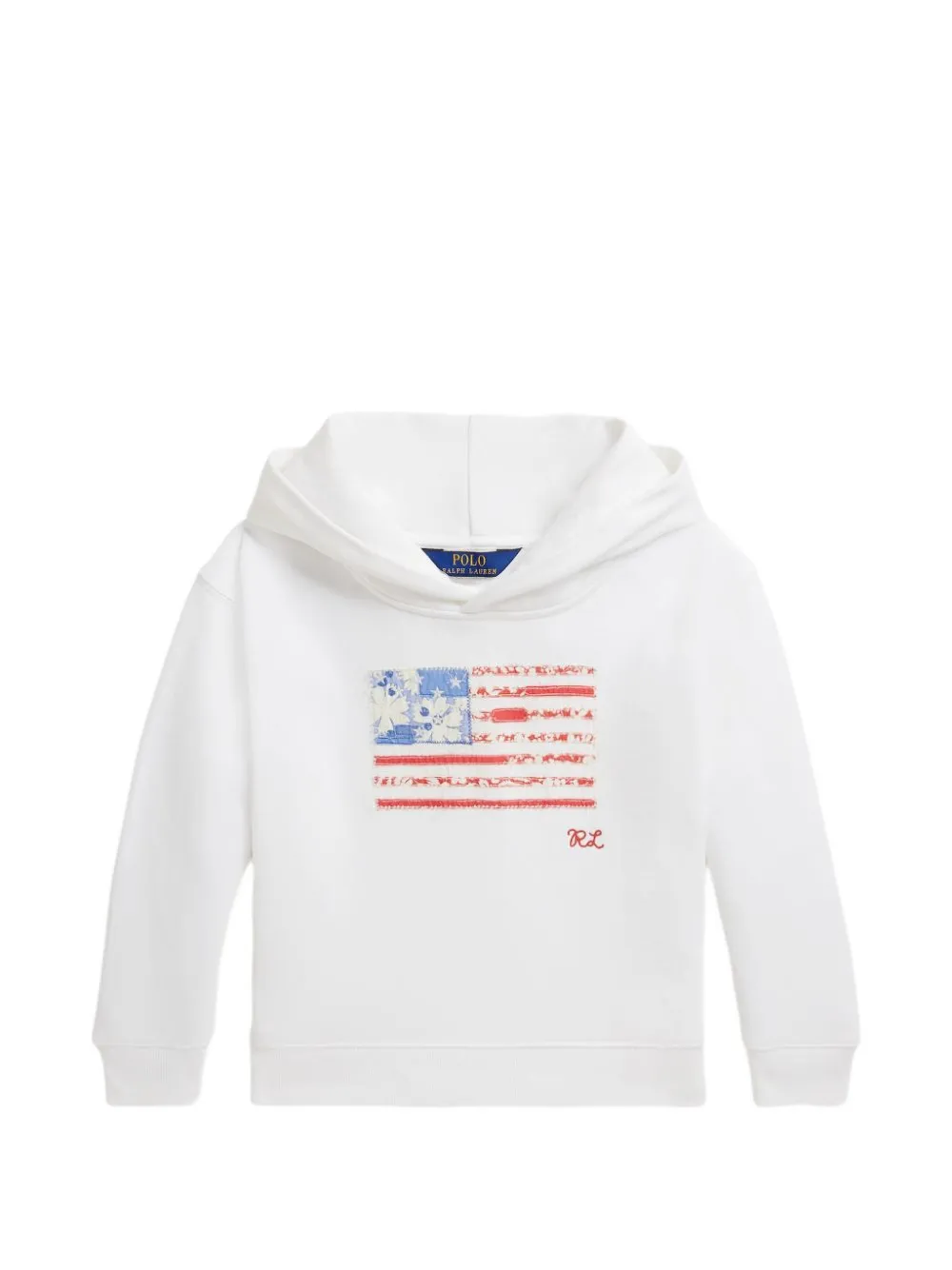 POLO RALPH LAUREN KIDS Terry flag graphic hoodie - Bianco