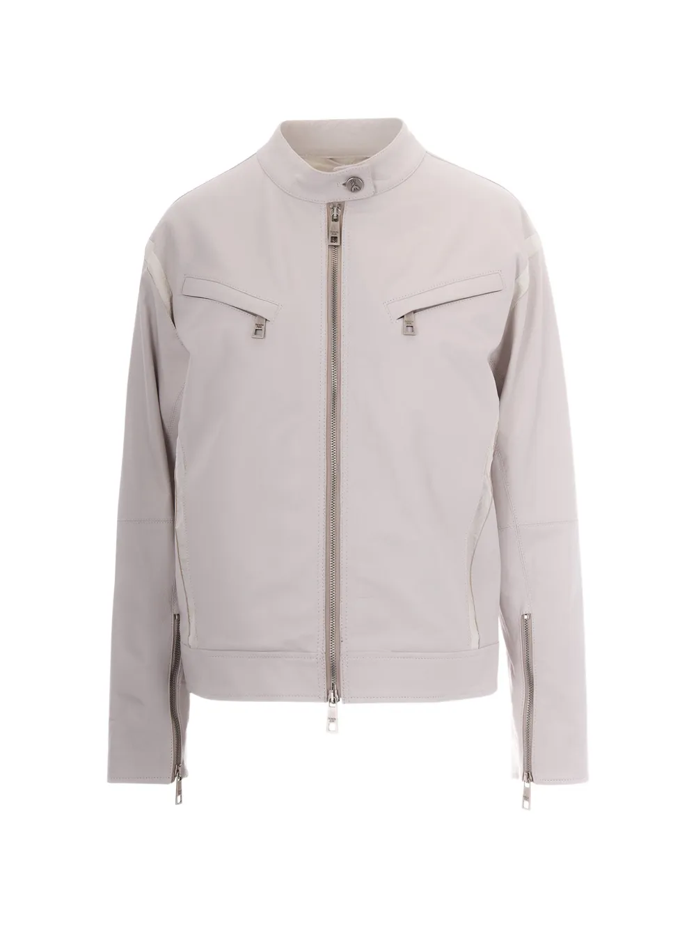Patrizia Pepe zipped leather jacket - Nude
