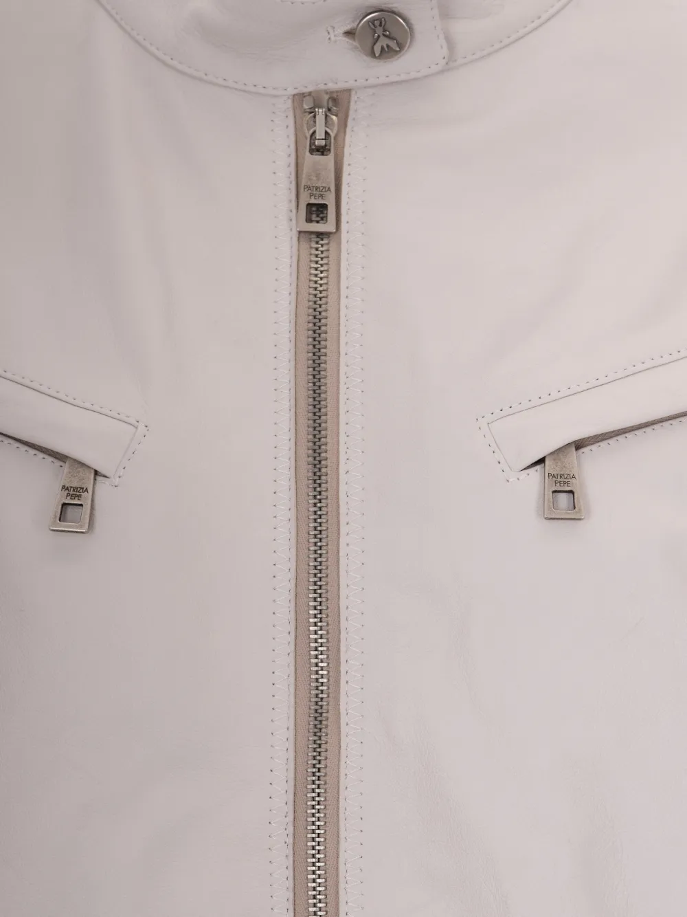  Patrizia Pepe Zipped Leather Jacket - Neutrals 