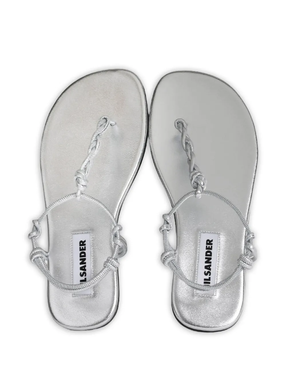  Jil Sander Knot-strap Flat Sandals - Grey 