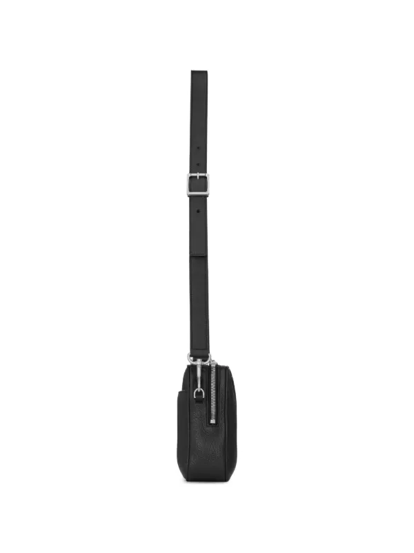 SAINT LAURENT ブラックレザーショルダーストラップ Saint Laurent ストラップディテール ショルダーバッグ | ブラック
