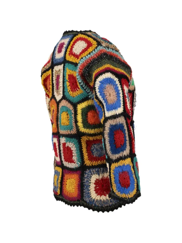 Moschino Pre-Owned multi-coloured Crochet Cardigan | Black | FARFETCH