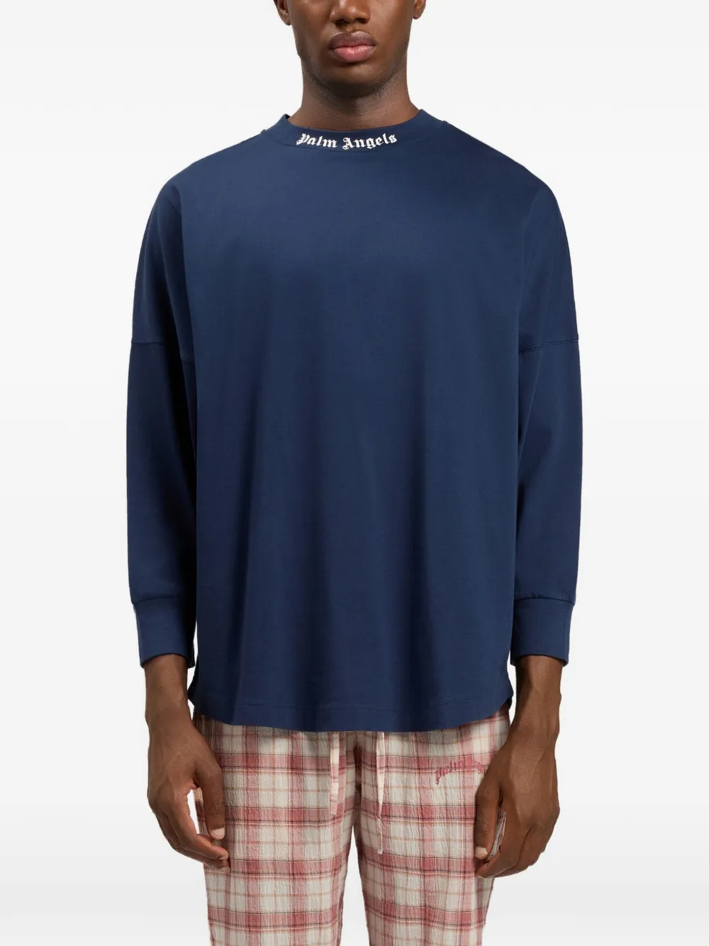  Palm Angels Felpa Con Logo - Blu 