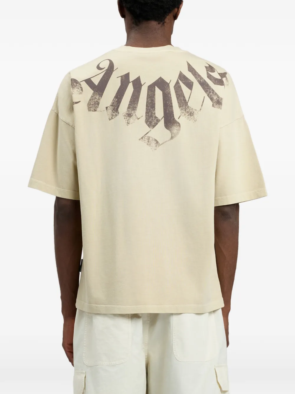 Palm Angels T-shirt met logo Beige