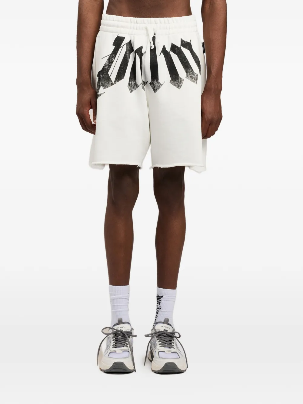 Palm Angels Elastische shorts Wit