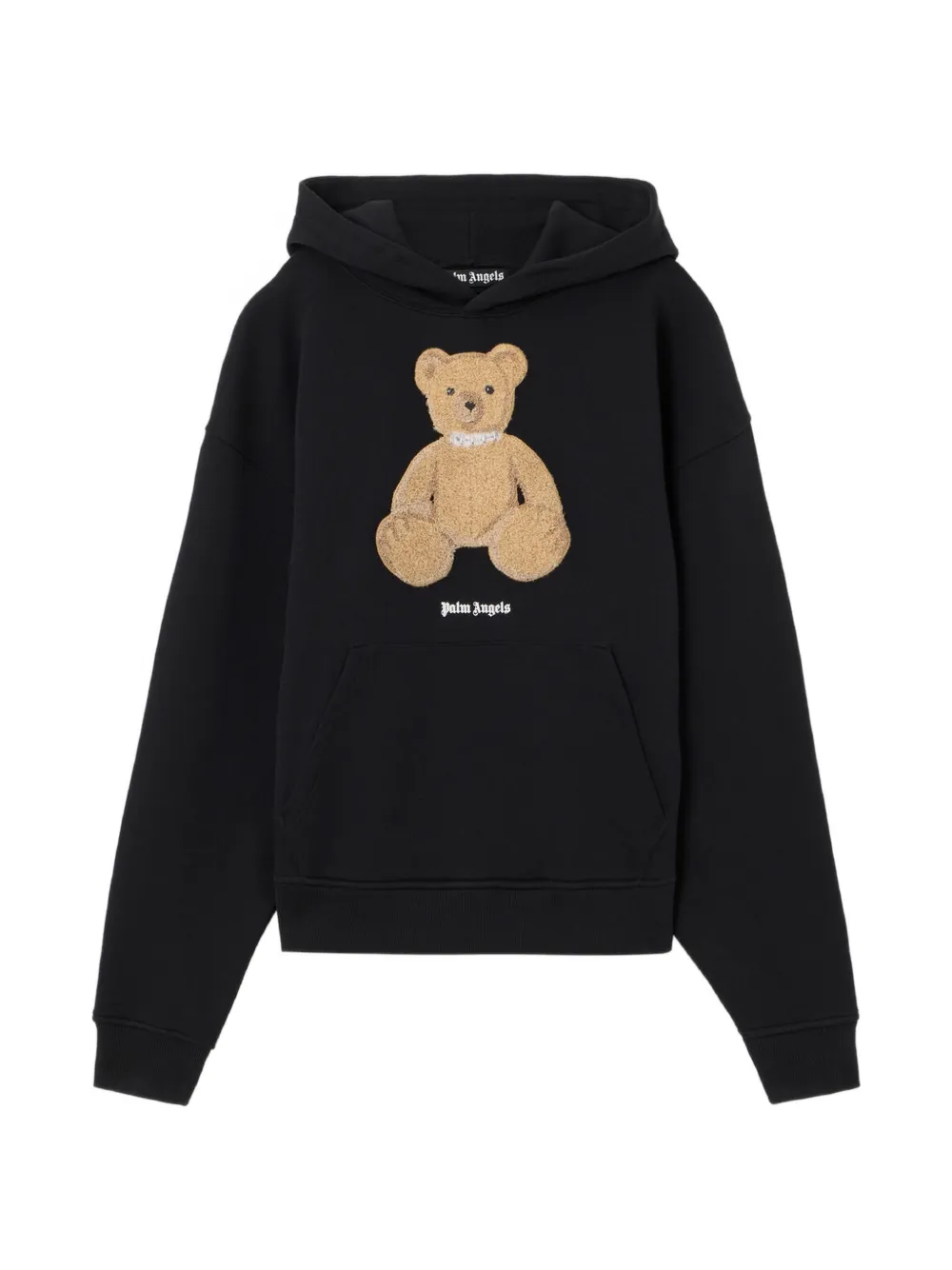 Palm Angels textured bear graphic hoodie - Black