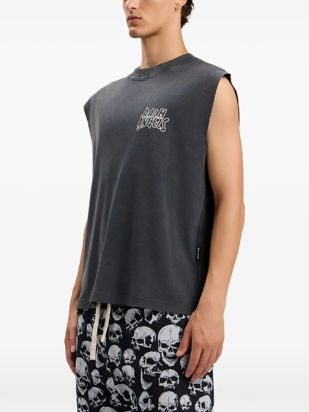 Palm Angels Tanktop met gerafeld detail Zwart