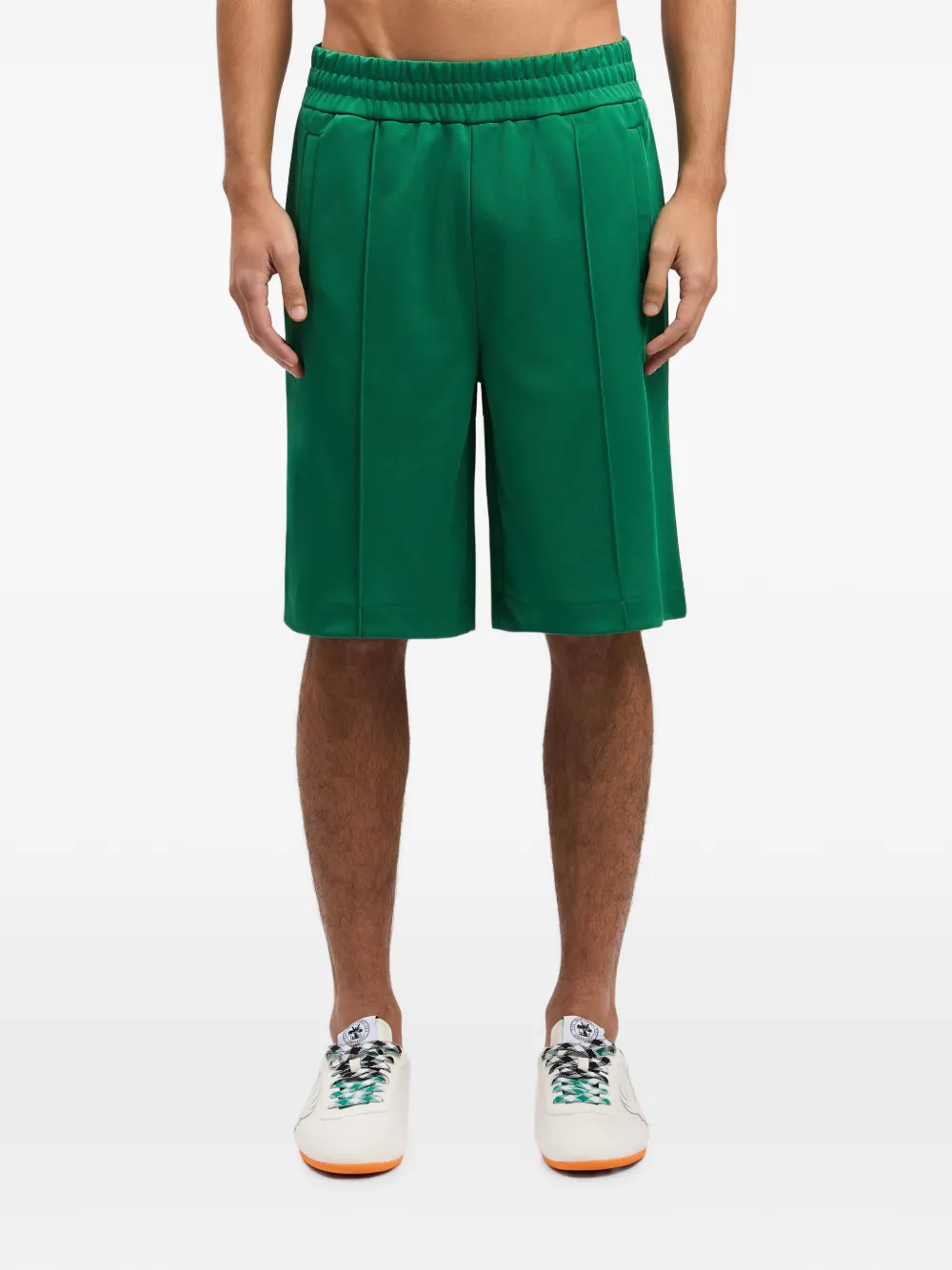 Palm Angels Trainingsshorts met gewelfd logo Groen