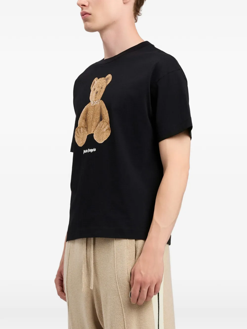 Palm Angels T-shirt met logoprint Zwart