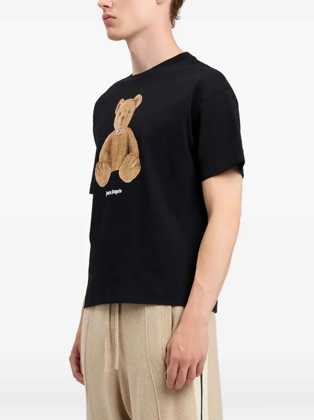 Palm Angels T-shirt met logoprint Zwart