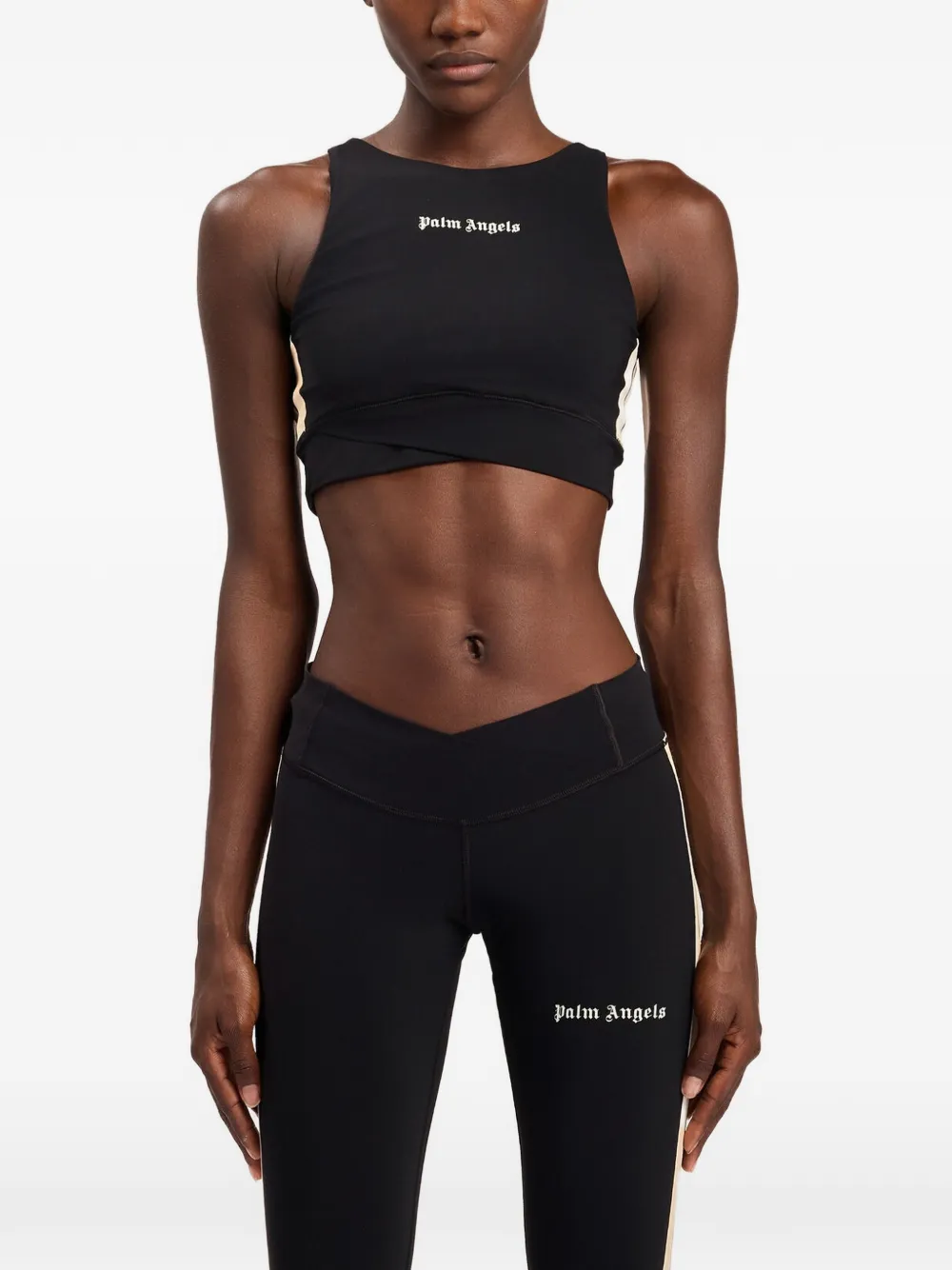 Palm Angels Top met logo Zwart
