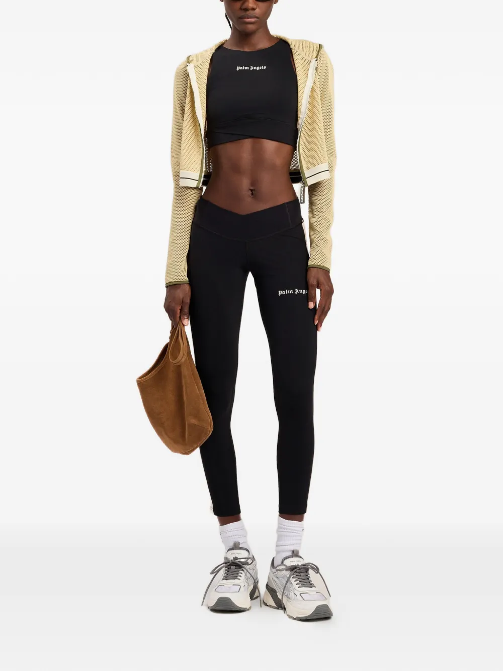 Palm Angels Top met logo Zwart