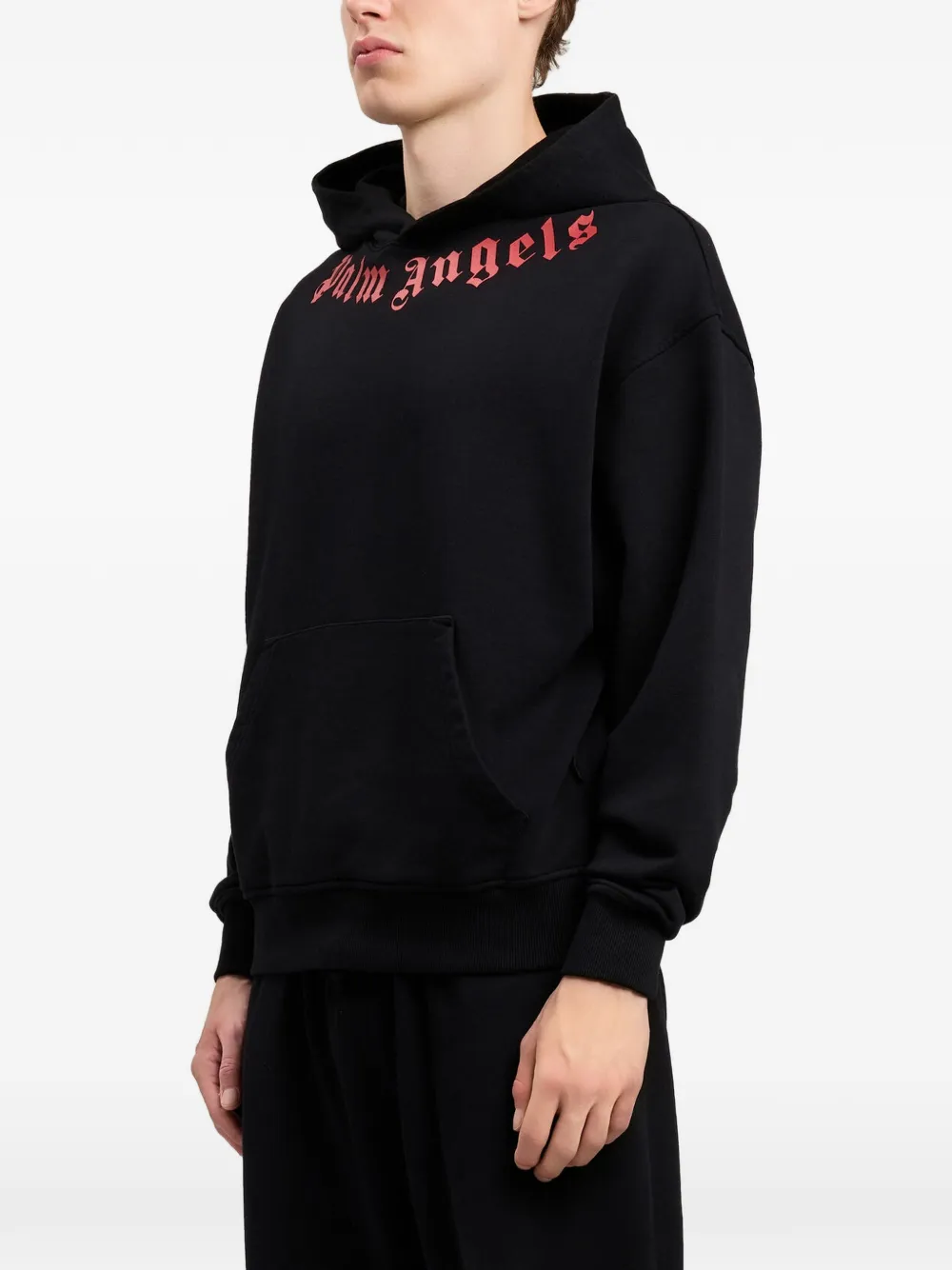 Palm Angels Hoodie met logo Zwart