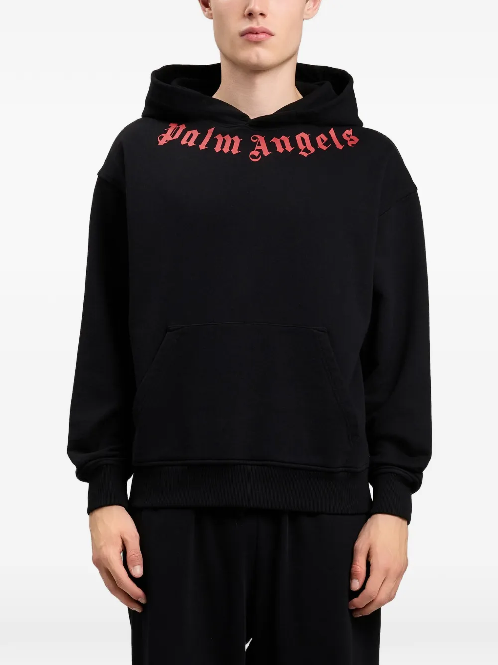 Palm Angels Hoodie met logo Zwart