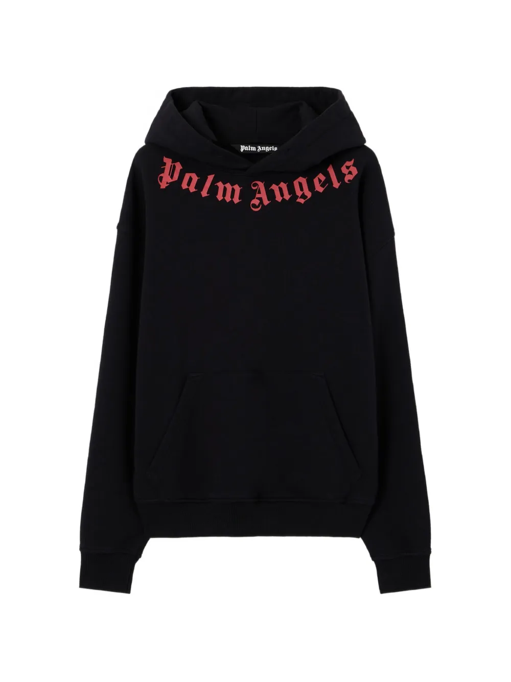 Palm Angels neck-logo hoodie - Black