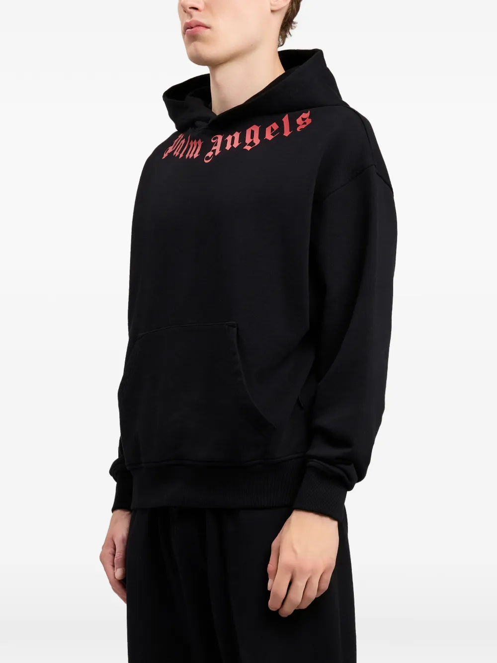Palm Angels Hoodie met logo Zwart