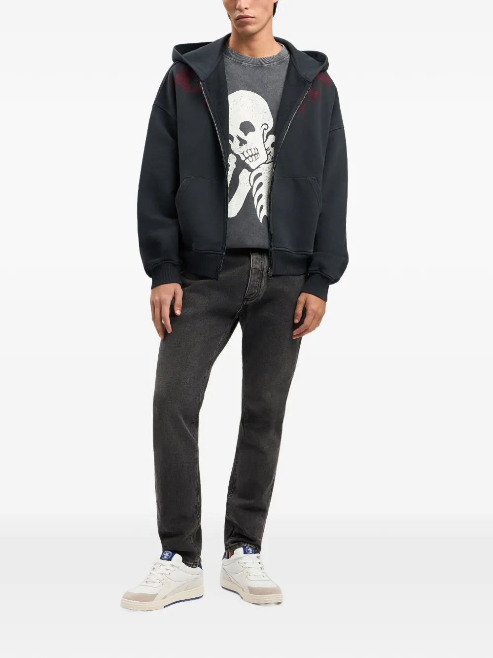 Palm Angels Hoodie met opgestikte zak Zwart