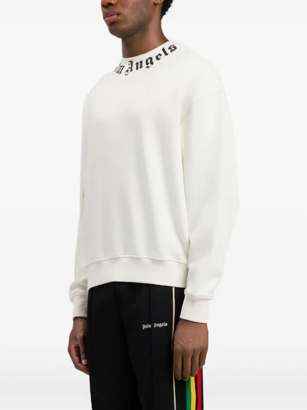 Palm Angels ロゴネック スウェットシャツ | ホワイト | FARFETCH JP