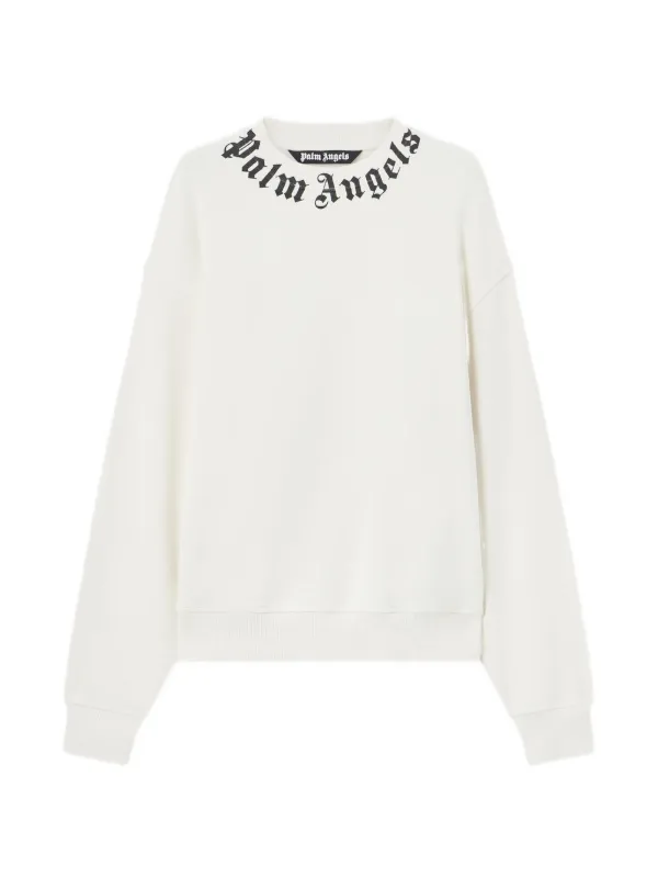 Palm Angels ロゴネック スウェットシャツ | ホワイト | FARFETCH JP