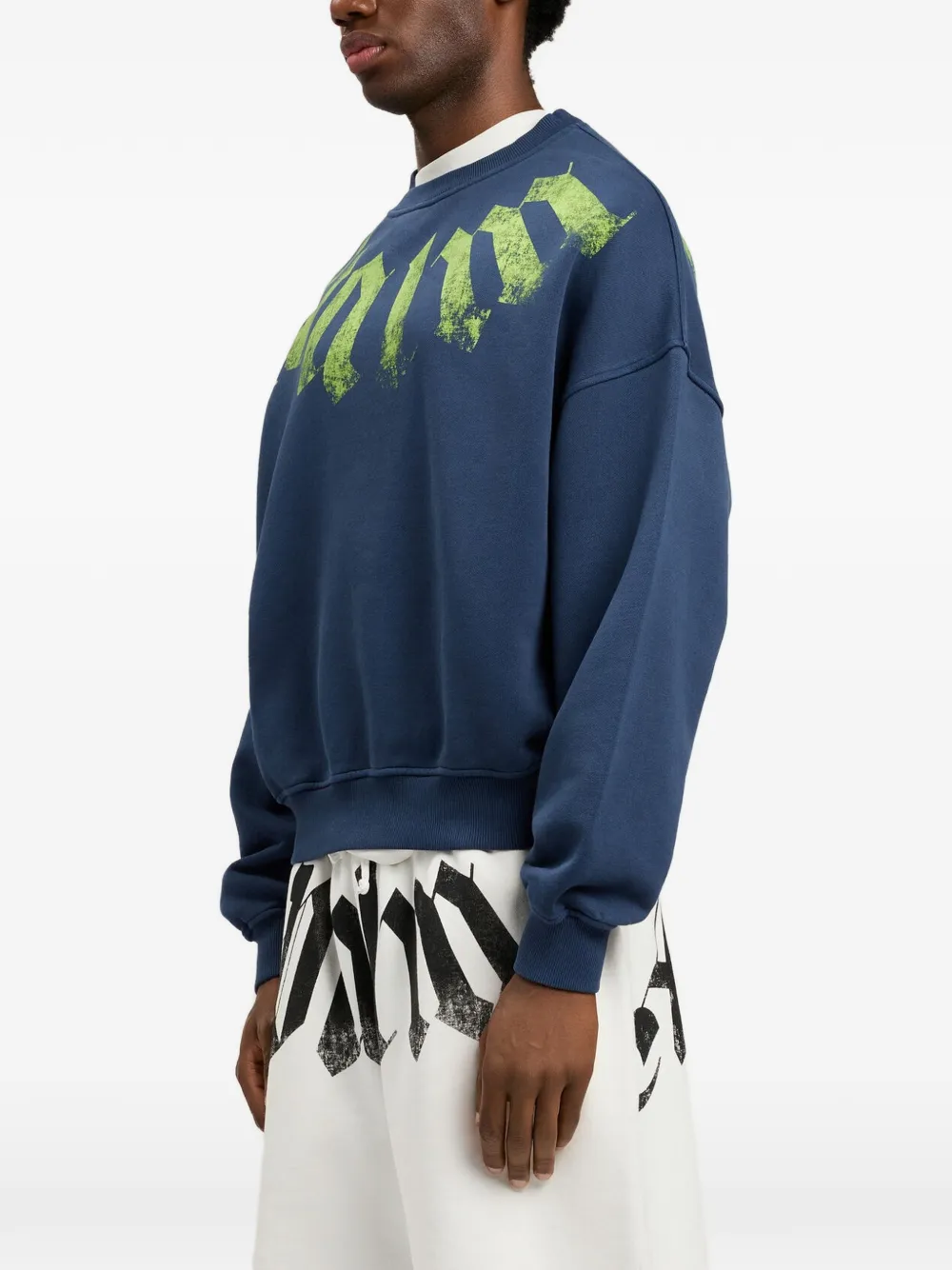 Palm Angels Oversized sweater met logo Blauw