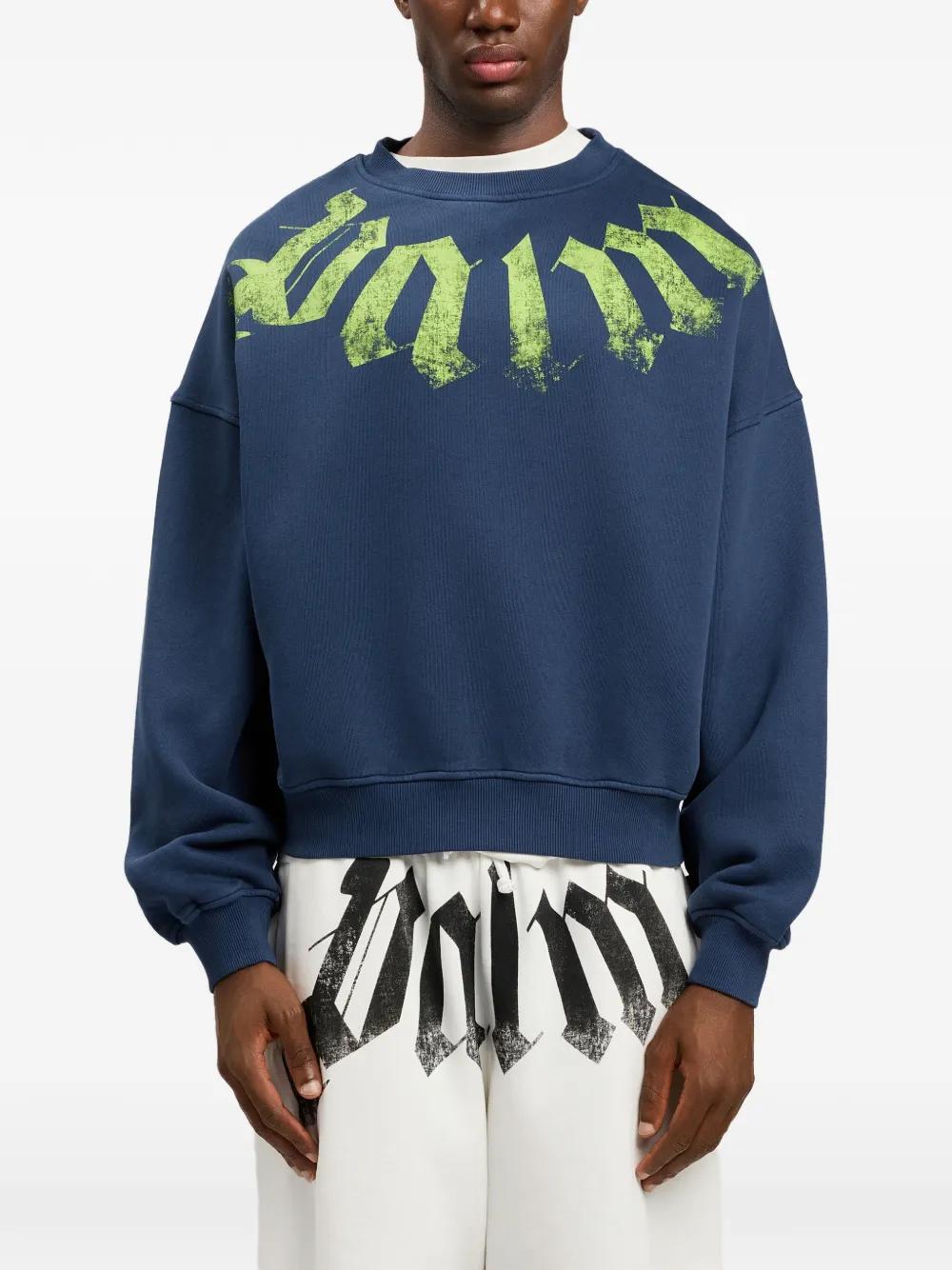 Palm Angels Oversized sweater met logo Blauw