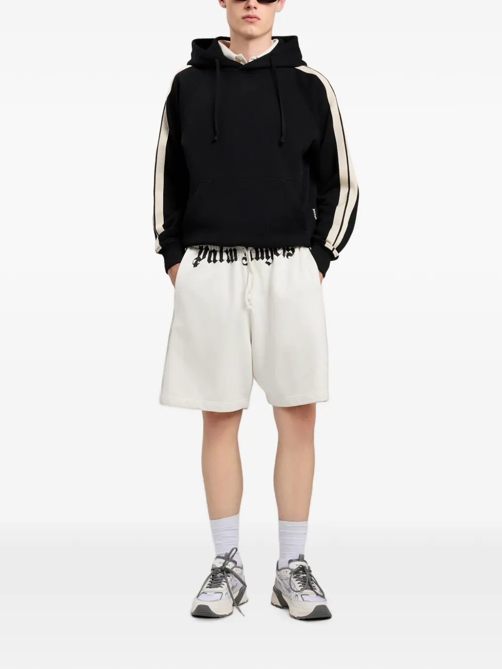 Palm Angels Trainingshoodie met gewelfd logo Zwart