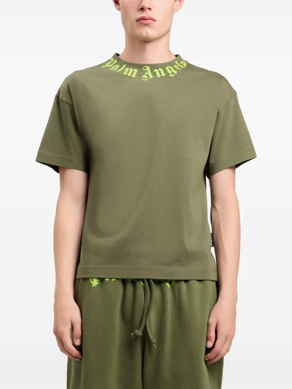 Palm Angels T-shirt met logoprint Groen