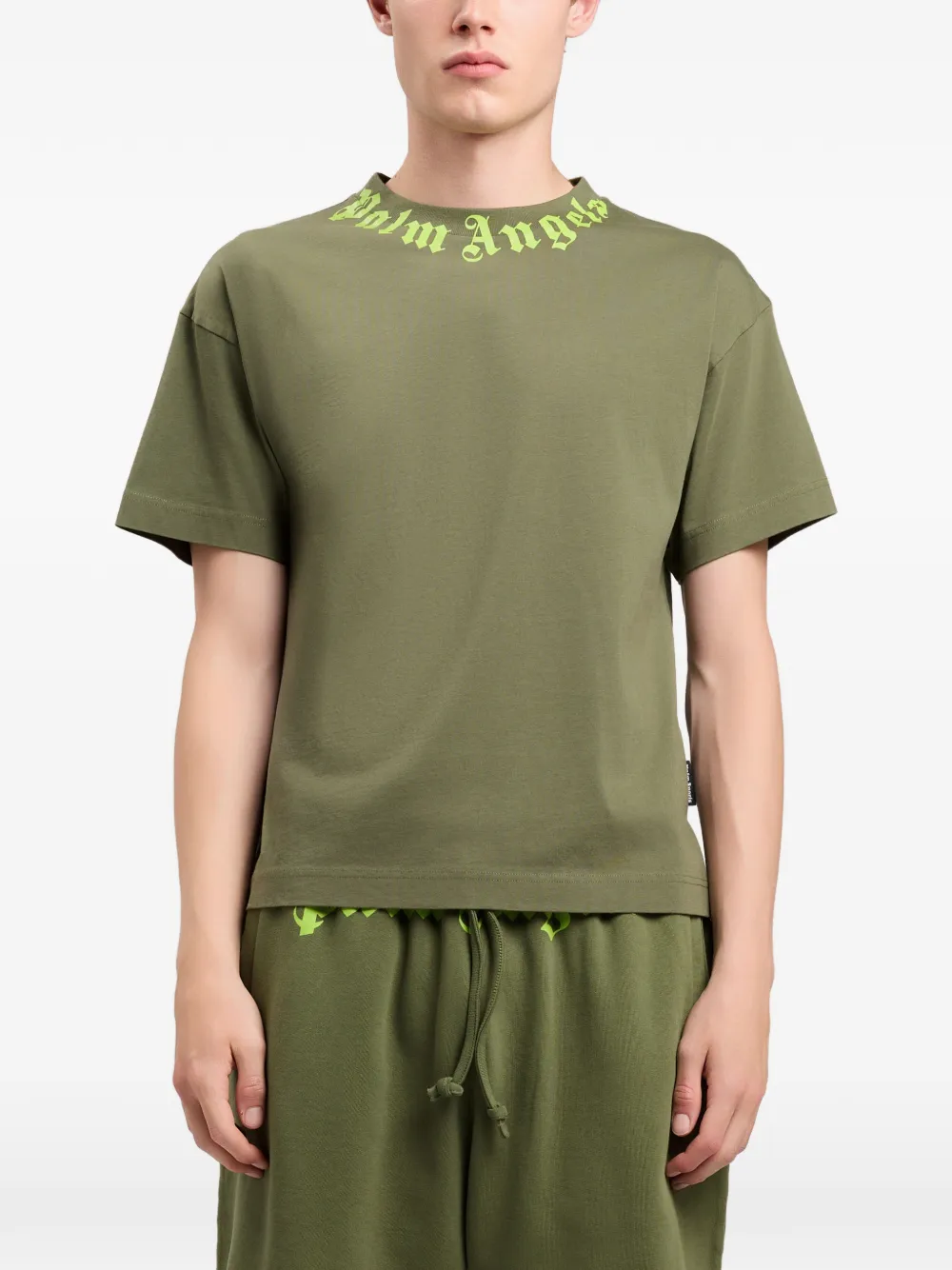 Palm Angels T-shirt met logoprint Groen