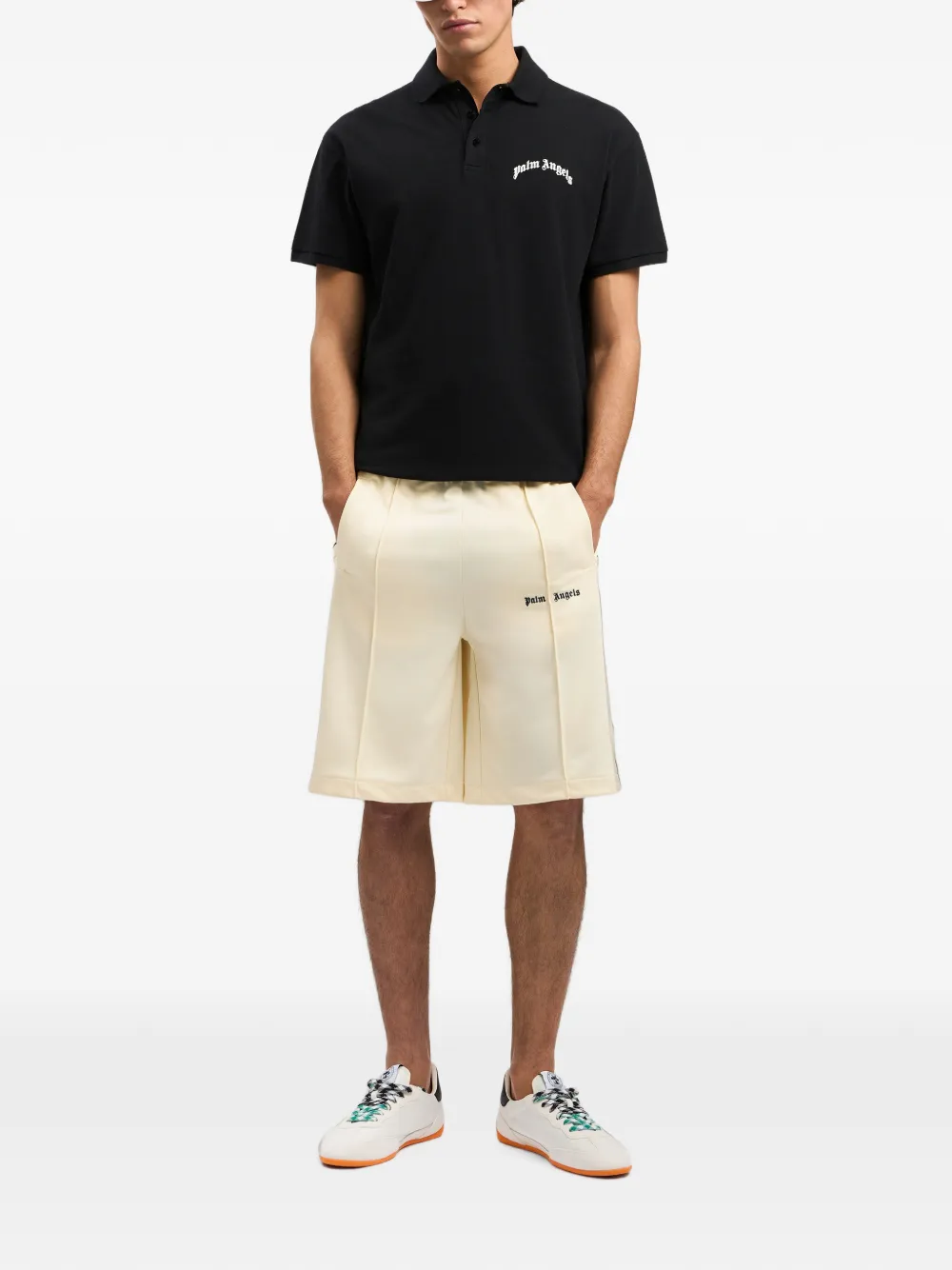 Palm Angels Poloshirt met logoprint Zwart