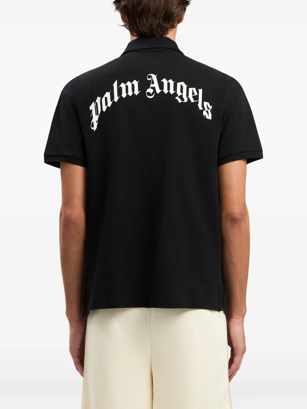Palm Angels Poloshirt met logoprint Zwart