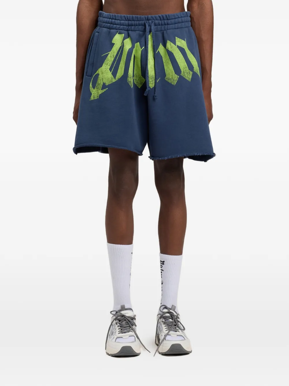 Palm Angels Elastische shorts Blauw