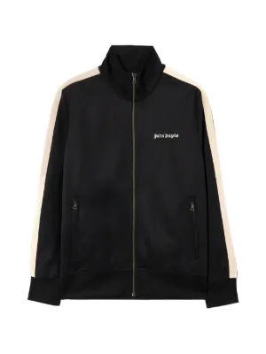 Palm Angels stripe-detail zip-up Sweatshirt | Black | FARFETCH