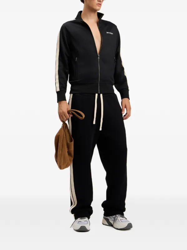 Palm Angels Logo Striped Jacket | Black | FARFETCH