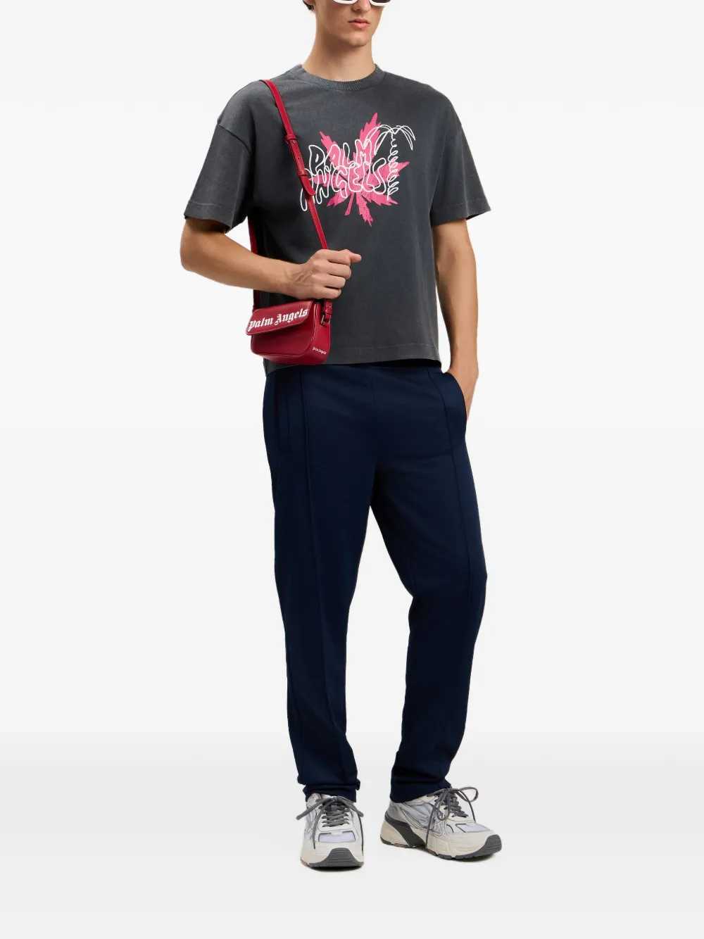 Palm Angels Joggingbroek met logo Blauw