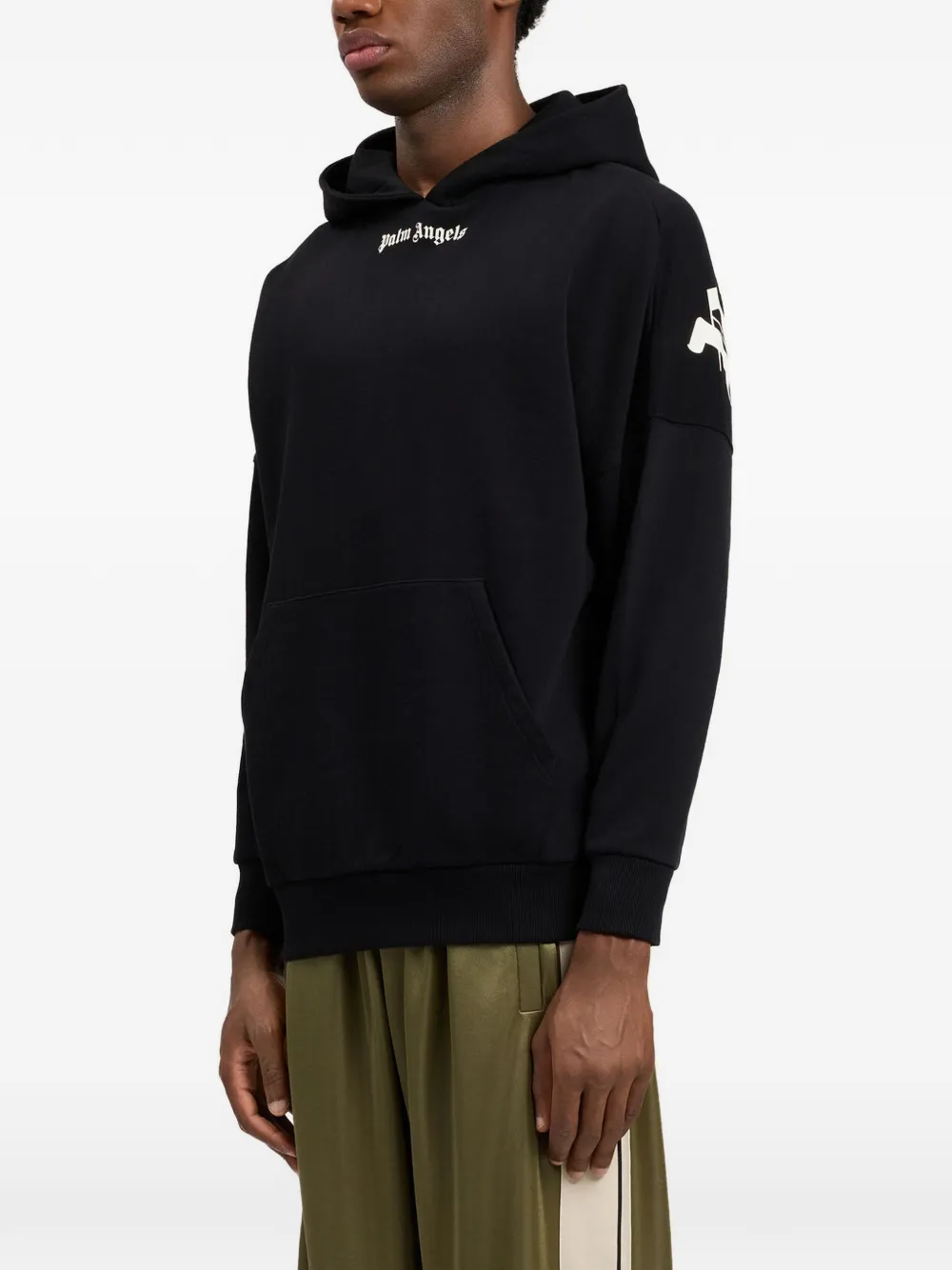 Palm Angels Hoodie met logoprint Zwart