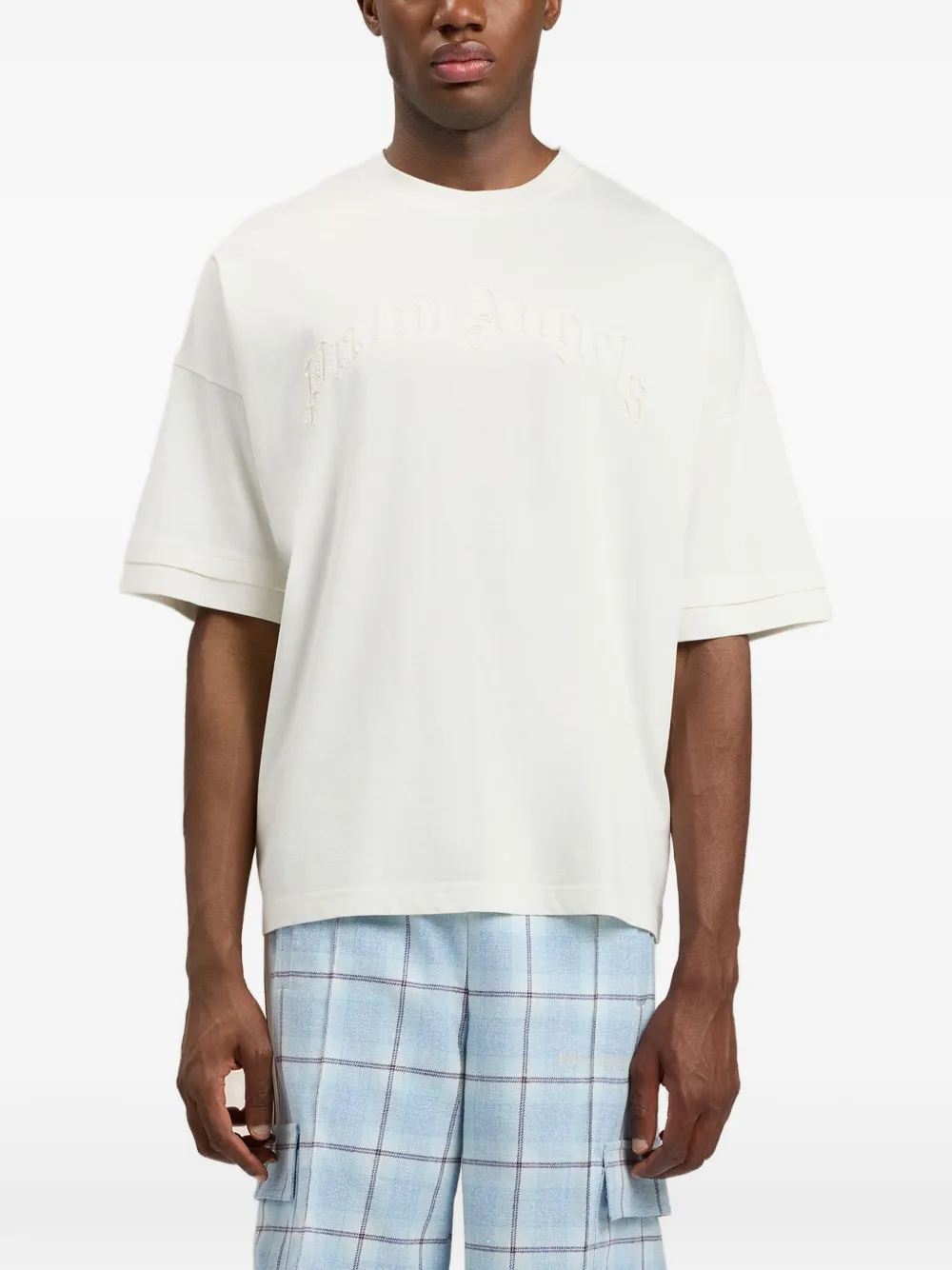 Palm Angels T-shirt met borduurwerk Beige
