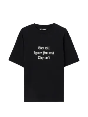 Palm Angels Printed Cotton T-shirt | Black | FARFETCH JO