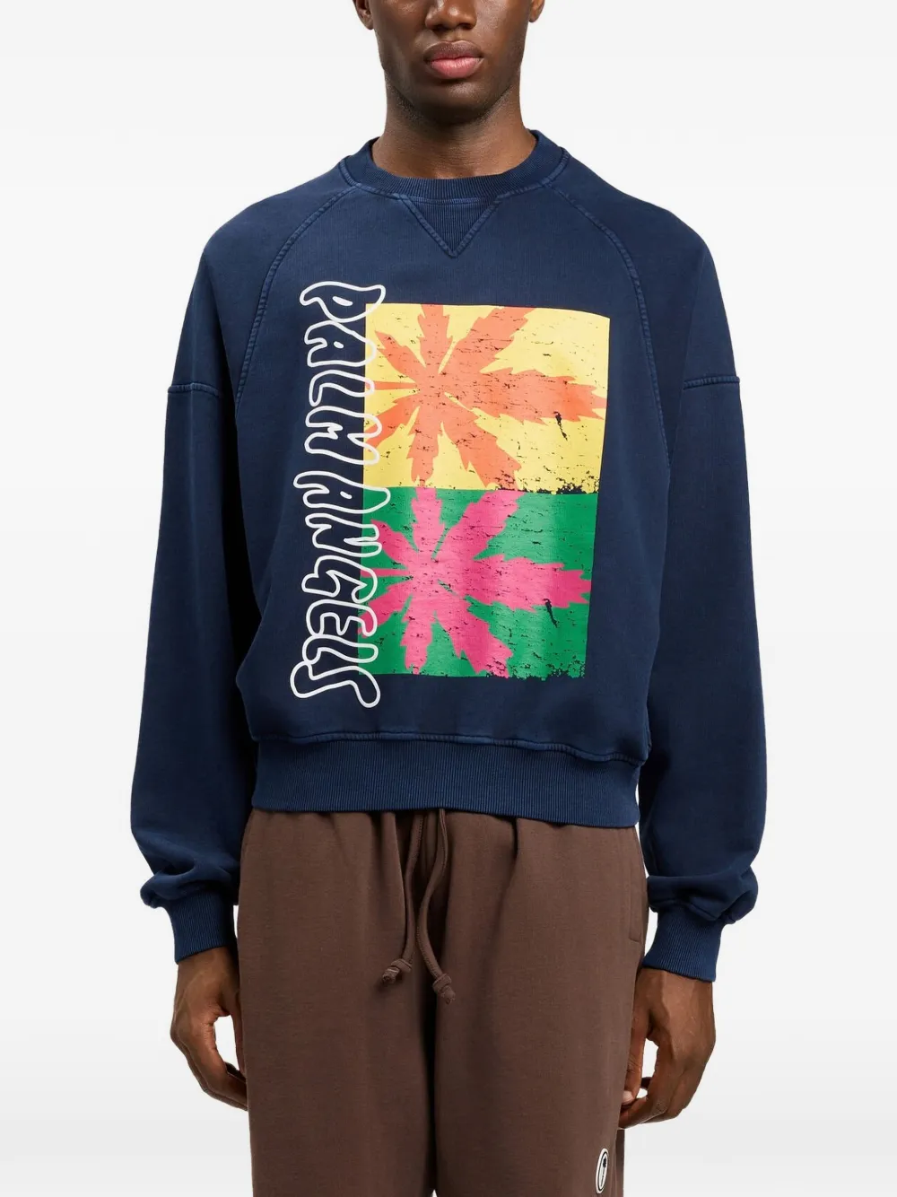 Palm Angels Sweater met palmbladprint Blauw