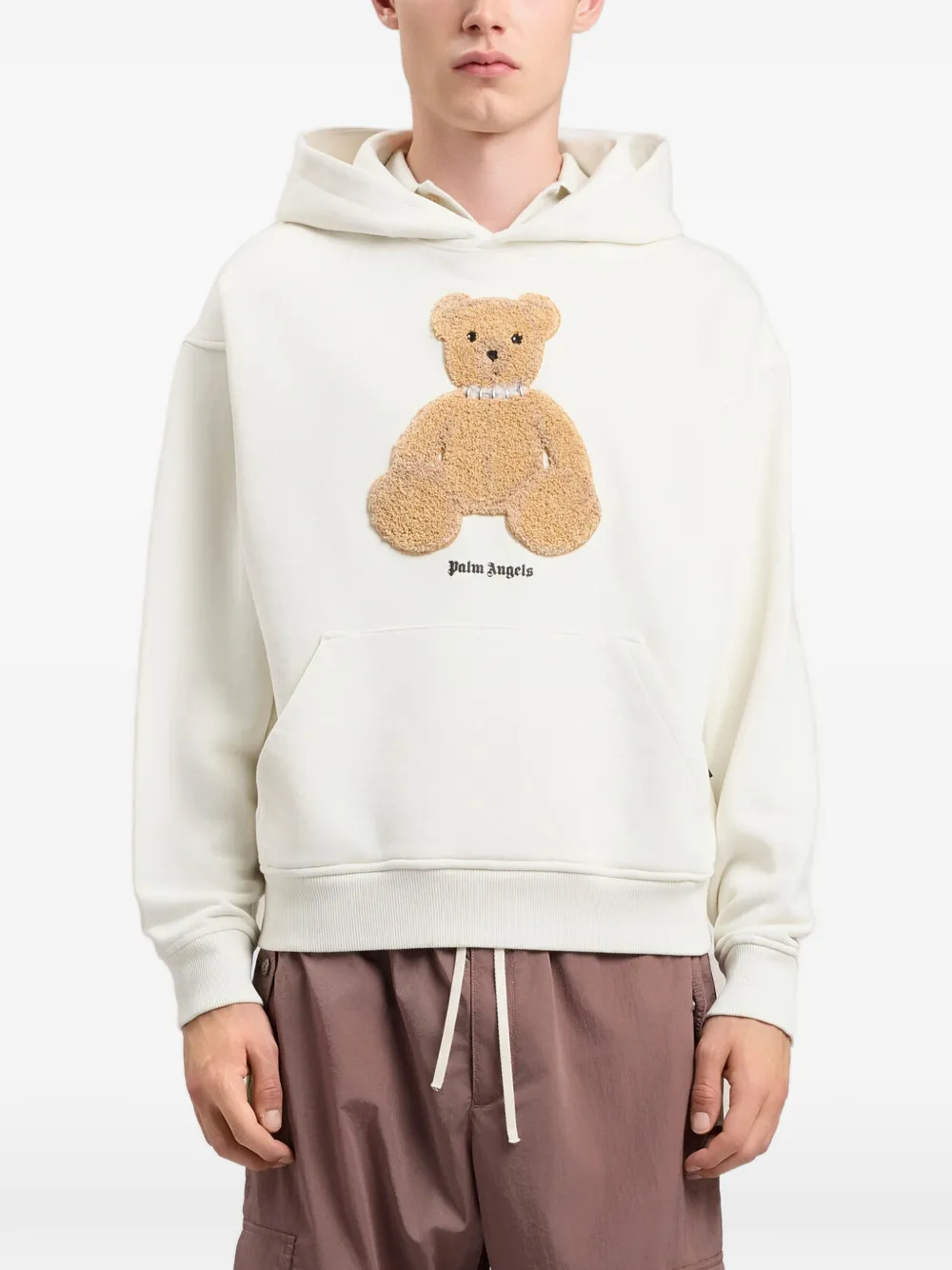 Palm Angels Hoodie met print Beige