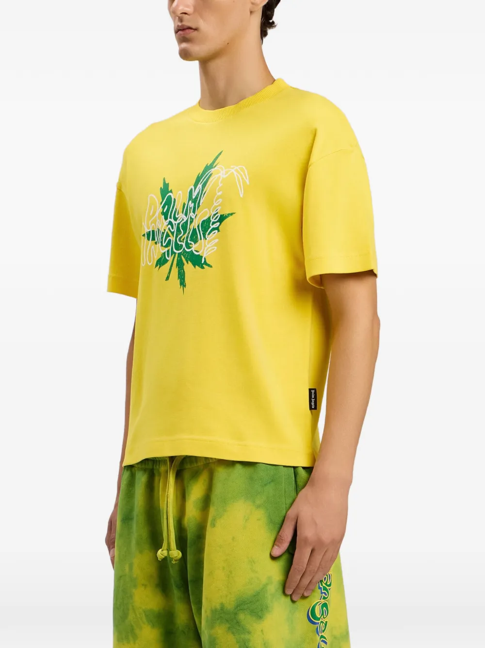 Palm Angels T-shirt met print Geel
